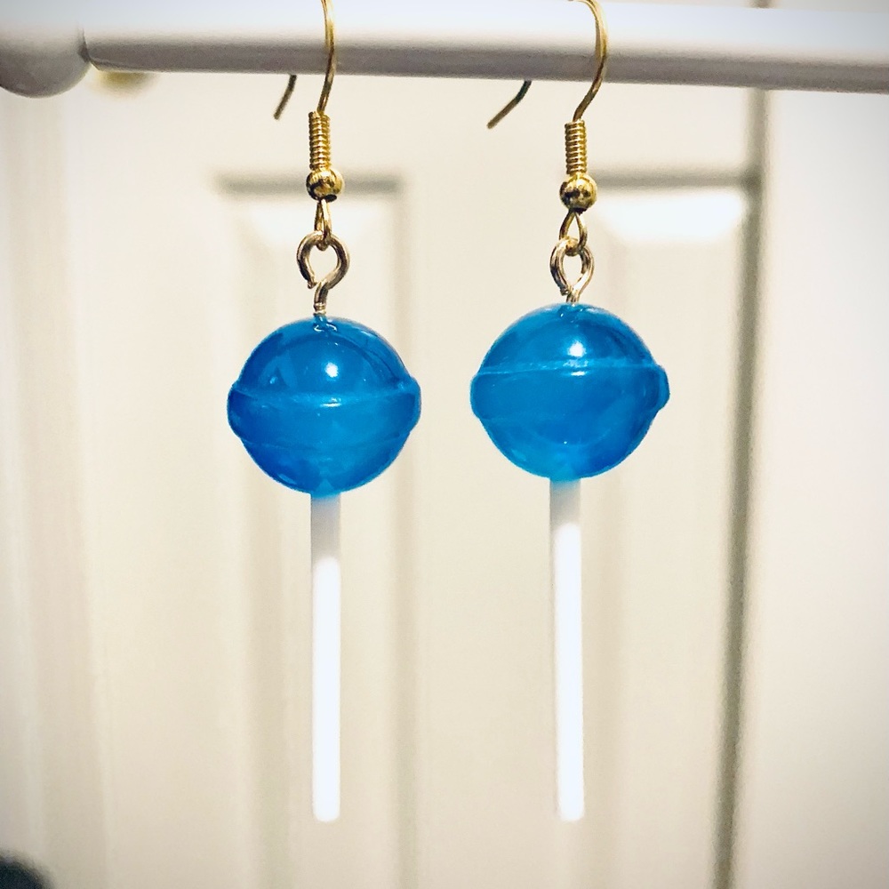 HALLOWEEN Blue Dangling Lollipop Earrings